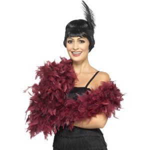 Luxe bordeaux rode verkleed veren boa 180 cm en 80 gram - Carnaval accessoires