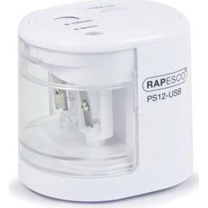 Rapesco PS12-USB - Automatische (elektrische) puntenslijper - USB/batterij - Wit