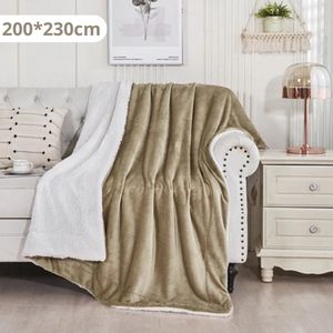 Bovista Deken - Pluche - Wollen - Dekentje - Fleece - Plaid - Knuffeldeken - Bank Deken - 2 Persoons Extra Groot - Goud