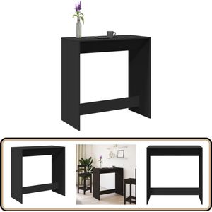 vidaXL Bartafel - Zwart - Bewerkte Hout - 102x50x103,5 cm Bartafel - Zwarte Bartafel - Houten Bartafel - Hoogstaande Tafel - Lounge Tafel