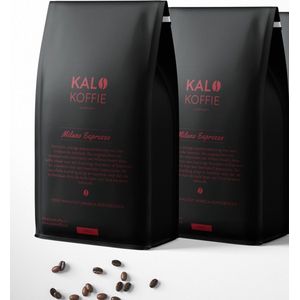 Kalo Koffie - 2-Pack Milano Espresso - Exclusieve koffie - Vers gebrand - 100% Arabica Koffiebonen - (2x1kg)