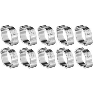 Slangklemmen Verzinkt Roestvrij Staal Twee-oor 5-23mm voor Fule Benzine Buis Instelbare Buisklem(11-13Mm ) - Set van 10