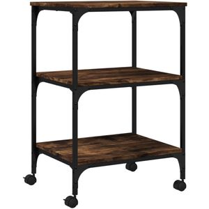 vidaXL Printerkastje - Printerkastjes - Bureau Organizer - Bureau Organiser - Printerkastje 3-laags 50x41x75 cm bewerkt hout gerookt eiken