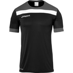 Uhlsport Offense 23 Shirt Korte Mouw Kinderen - Zwart / Antraciet / Wit | Maat: 164