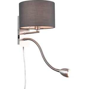 LED Wandlamp - Torna Hotia - E14 Fitting - 3W - Warm Wit 3000K - Rond - Mat Grijs - Aluminium - OSRAM LEDs