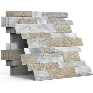 3D Baksteen Wandtegels - Waterdicht - 5 vellen - Cement Grijs - Hittebestendig