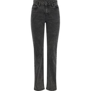 Pieces Jeans Pckelly Mw Straight Jeans Dg202 Noo 17150936 Dark Grey Denim Dames Maat - W28 X L30