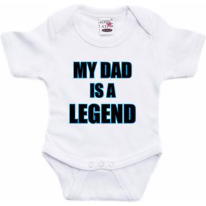My dad is a legend tekst baby rompertje wit jongens en meisjes - Kraamcadeau /Vaderdag cadeau - Babykleding 68