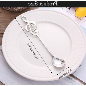 4-delige set muzieknoten koffielepelset - dessertlepel, roestvrijstalen mini-theelepel set met muzieknoten-ontwerp