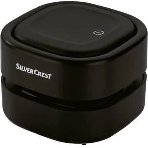 SILVERCREST® Mini-tafelstofzuiger - Kruimelzuiger - Kruimeldief - Voor het opzuigen van stof en kruimels - Stofreservoir: 25 ml - Voeding: 2x AA-batterij - Ideaal voor eettafels, bureaus, aanrechtbladen etc - Gemakkelijk te reinigen opvangbak - Zwart