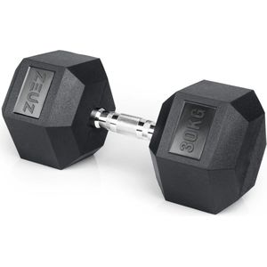 ZEUZ Hexa Dumbbell 1 Stuk 30 KG – Hexagon Gewichten – Krachttraining Dumbell geschikt voor CrossFit & Fitness