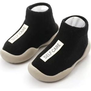 Antislip baby schoentjes - eerste loopschoentjes – Completebabyuitzet - maat 22,5 - 18-24 maanden - 13.5 cm - zwart