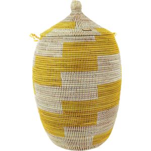 XL Wasmand met Deksel 110L - Geweven Opbergmand voor Wasgoed, Speelgoed en Dekens, Handvat en Discreet Ontwerp