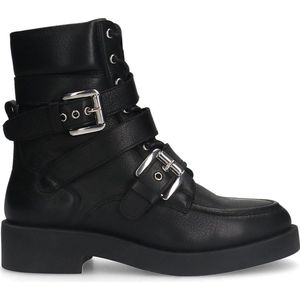 Sacha - Dames - Zwarte leren biker boots - Maat 42