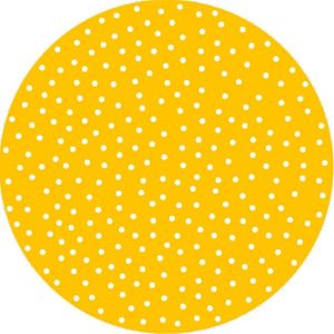 Mat, Vloermat, Vloerkleed, Tapijt, Kind - Kinderkamer Yellow Dots - Rond - Wasbaar - Antislip - 150 x 150 cm