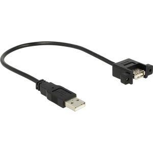 Delock - Aansluitkabel USB 2.0 type A-stekker naar USB 2.0 type A-bus - 25 cm - Zwart