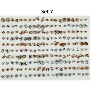 NiSy.nl Set van 100 paar oorknoppen | Earrings | Oorknopjes diversen | Oorbellen Set 7 (Goudkl. + Zilverkl. + kleur)