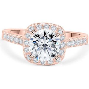 Schitterende Zilveren Rose Plated Ring- zie filmpje 15.75 mm. (maat 49)