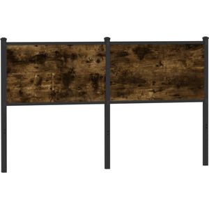 vidaXL - Hoofdbord - 150 - cm - bewerkt - hout - en - staal - gerookt - eikenkleurig