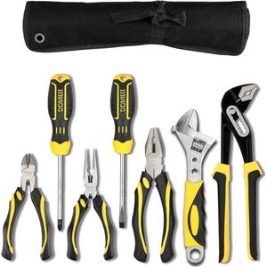 7-delige 10-inch groefvoegtang 202 cm verstelbare moersleutel combinatietang - tangenset - onderhoud gereedschapsset met gereedschapstas