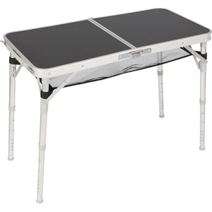 Klaptafel in hoogte verstelbaar met opbergruimte, lichte draagbare campingtafel voor picknick koken binnen (grijs)