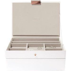 Classic sieradendoosje set van 2 - wit - rose gold - elegante opbergdoosjes