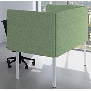 ABC Kantoormeubelen akoestisch bureauscherm wolvilt breed 160cm hoog 53cm kleur wolvilt licht groen wv10 kleur beugel wit (ral9010)