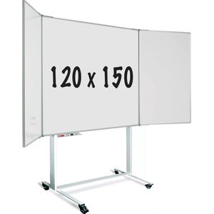 Mobiel whiteboard PRO - Vijfzijdig - Geëmailleerd staal - Weekplanner - Maandplanner - Jaarplanner - Magnetisch - Wit - 120x150cm