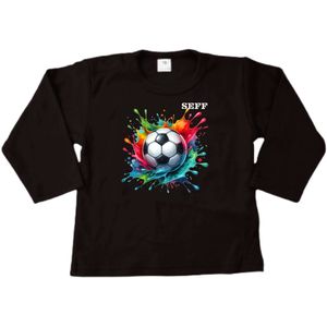 Shirt kind - Naam - Sport - Voetbal - Kinder shirt met lange mouwen - Voetbal shirt met naam - Maat 86