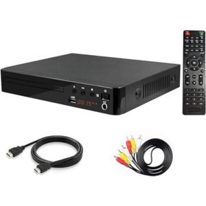 DVD speler met HDMI - DVD speler met HDMI aansluiting - DVD speler HDMI - Zwart - 0.9kg