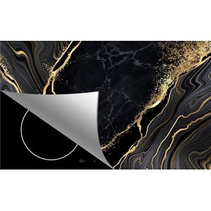 Inductie beschermer - Marmer Goud Zwart - 59x52 cm - Kookplaat beschermer - Kookplaataccessoire - Steen - Keuken decoratie - Inductie protector - Werkbladbeschermer - Inductiebeschermer