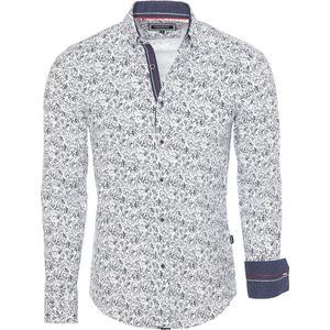 Wit Overhemd Met Bloemen Print Heren Carisma 8552 - XXL