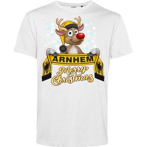 T-shirt Arnhem | Foute Kersttrui Dames Heren | Kerstcadeau | Vitesse supporter | Wit | maat S