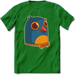 Strik duif T-Shirt Grappig | Dieren vogel Kleding Kado Heren / Dames | Animal Skateboard Cadeau shirt - Donker Groen - S