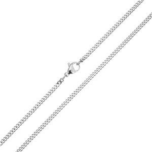 Fako Bijoux® - Schakelketting - Ketting Bijoux - 2mm - 55cm - Zilverkleurig