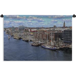 Wandkleed Kiel - De haven van het Duitse Kiel Wandkleed katoen 90x60 cm - Wandtapijt met foto