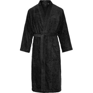 Kimono badstof katoen �– lang model – unisex – badjas dames – badjas heren – sauna - zwart - S/M