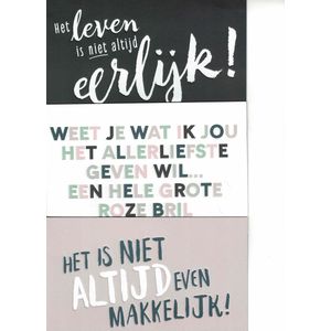 wenskaarten - set van 3 - levenseinde - sterkte - ziekte - hart onder de riem - Hallmark