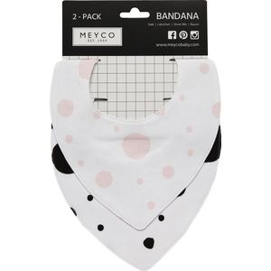 Meyco Bandana 2-pack - Dots roze / Dots zwart