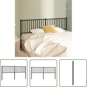 The Living Store Hoofdbord 180 cm metaal zwart - Hoofd Bord - Hoofdkussen - Slaap Kamer Decoratie - Bed Frame - Vintage Meubels