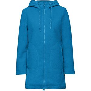 Cecil - Curly Fake Wool Coat - Dames Jas - Aqua Blue - maat L