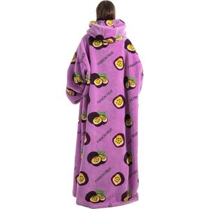 Lange hoodie-deken voor dames en heren, draagbare deken met mouwen en capuchon, volwassenen, oversized, XXL, enorme oversized warme dekentrui