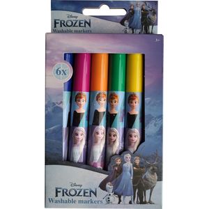 Disney Frozen - 6x uitwasbare stiften - Anna - Elsa - knutselen - kleuren - verjaardag - kado - cadeau - sinterklaas