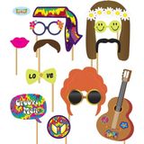 Foto props set flower power hippie 12 delig - Selfies maken