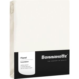 Bonnanotte hoeslaken flanel - offwhite 180x200