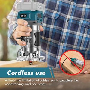 Borstelloze Houten - Router Machine - Houtbewerking Elektrische - Trimmer - Houten Carving Malen Snijdende - Power Tools - 30000RPM - 2 Batterijen