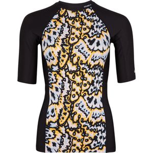 O'Neill - UV Zwemshirt voor dames - Anglet Shortsleeve Skin - All Over Print - Oranje - maat M
