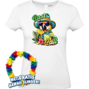 Dames t-shirt Last Call to Relax | Toppers in Concert 2024 | Club Tropicana | Hawaii Shirt | Ibiza Kleding | Wit Dames | maat XXL