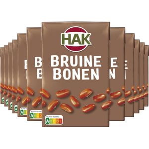 HAK Bruine Bonen in Pak 12x 380gram - Rijk aan eiwitten en ijzer. Vegan - Plantaardig - Vegetarisch - Peulvruchten - Groenteconserven