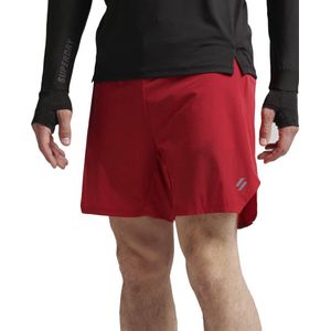 Superdry Run Premium Layered Korte Broek - Heren - Carmine Red - XL